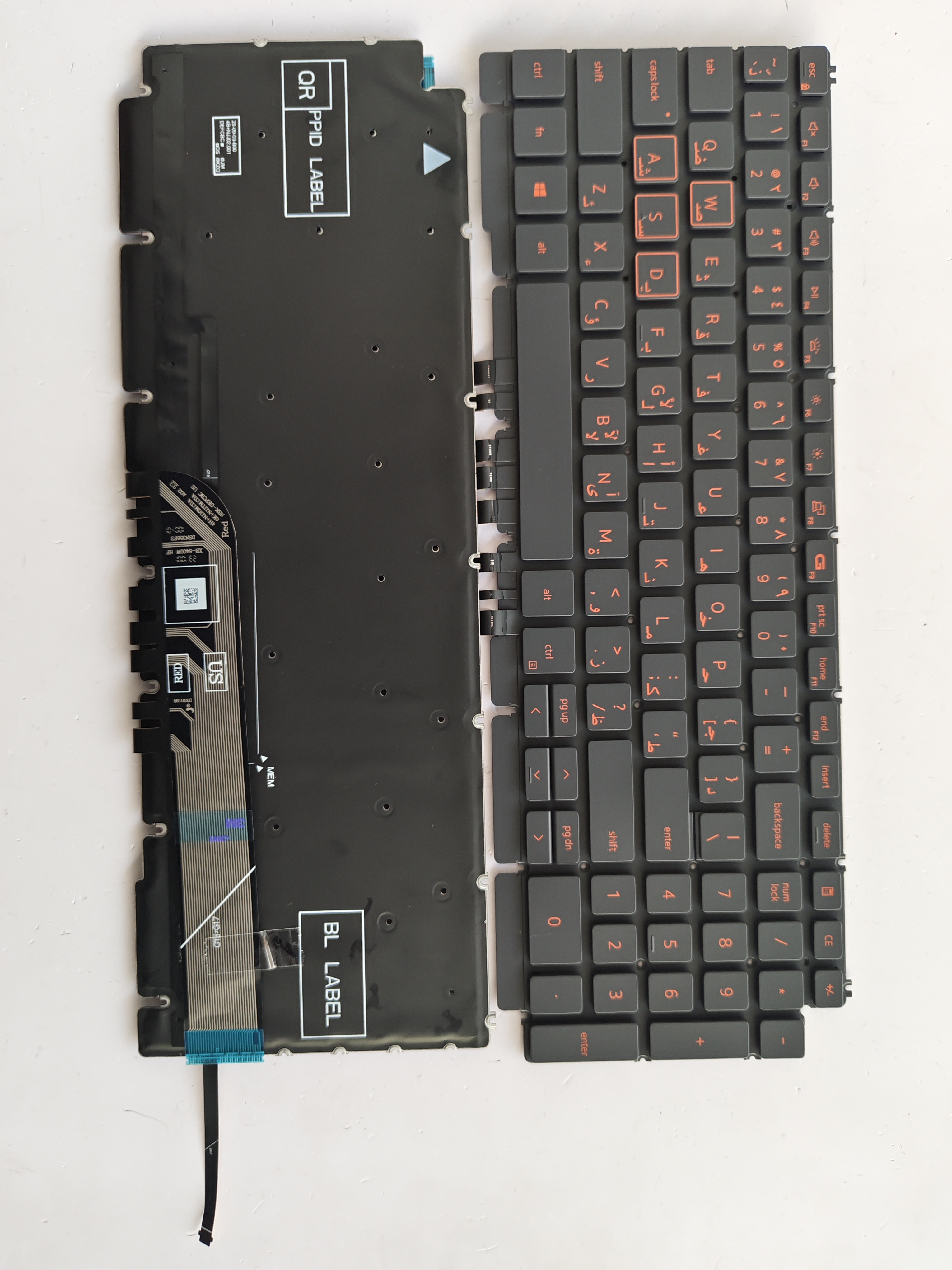 Picture of New Replacement Laptop Keyboard For DELL G15/5510/5511/5515/5590/5591 Grey Backlit Orange Printing AR Layout